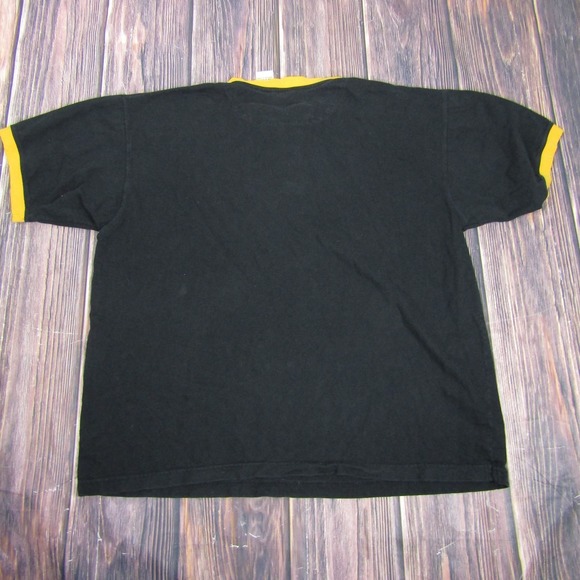Vintage Pittsburgh Steelers Shirt Mens XL Black Yellow NFL Football 90s Tee Edge - Picture 5 of 7